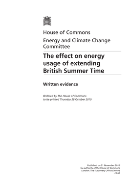 The Effect on Energy Usage of Extending British Summer Time