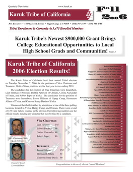Karuk Tribe of California 2006 Election Results!