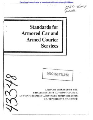 STANDARDS for ARMORED CAR and ARMED COURIER SERVICES I •