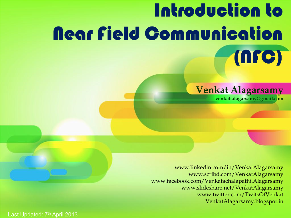 Introduction to Near Field Communication (NFC)