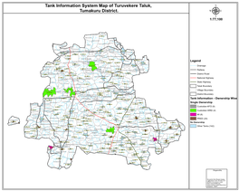 Tank Information System Map of Turuvekere Taluk, Tumakuru District. Μ 1:77,100