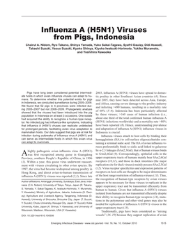 Influenza a (H5N1) Viruses from Pigs, Indonesia
