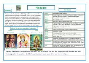 Hinduism Summary Key Words