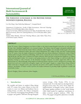 International Journal of Built Environment & Sustainability