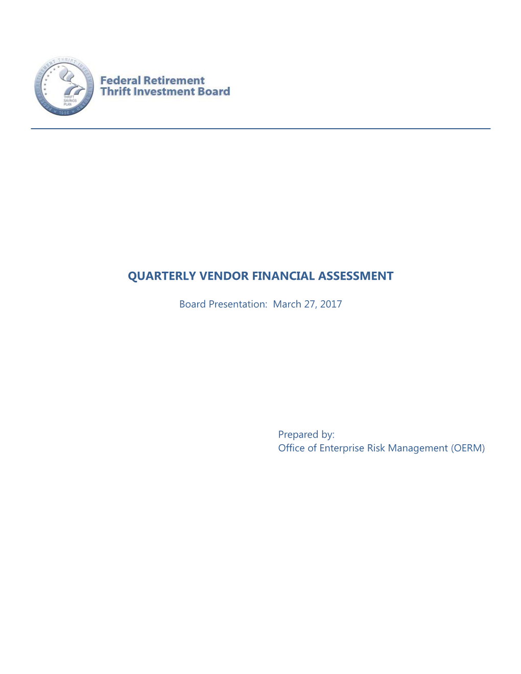 Quarterly Vendor Financial Assessment
