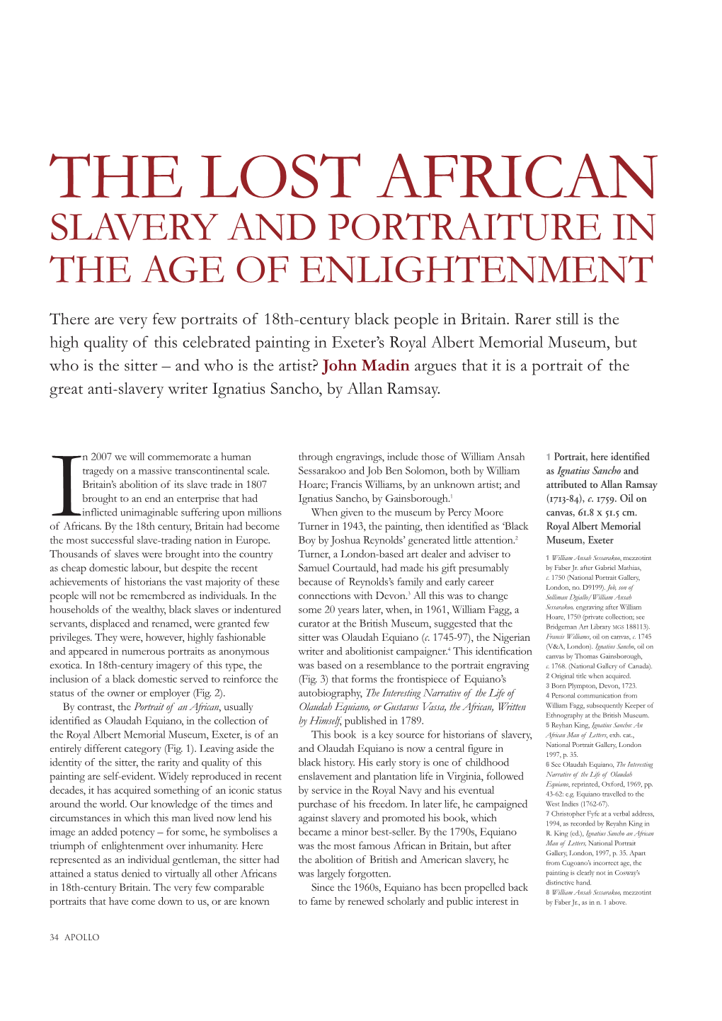 The Lost African Slavery and Portraiture in the Age of Enlightenment