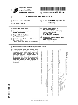 Nucleic Acid Sequences Specific for Mycobacterium Kansasii