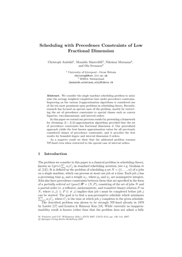 Scheduling with Precedence Constraints of Low Fractional Dimension