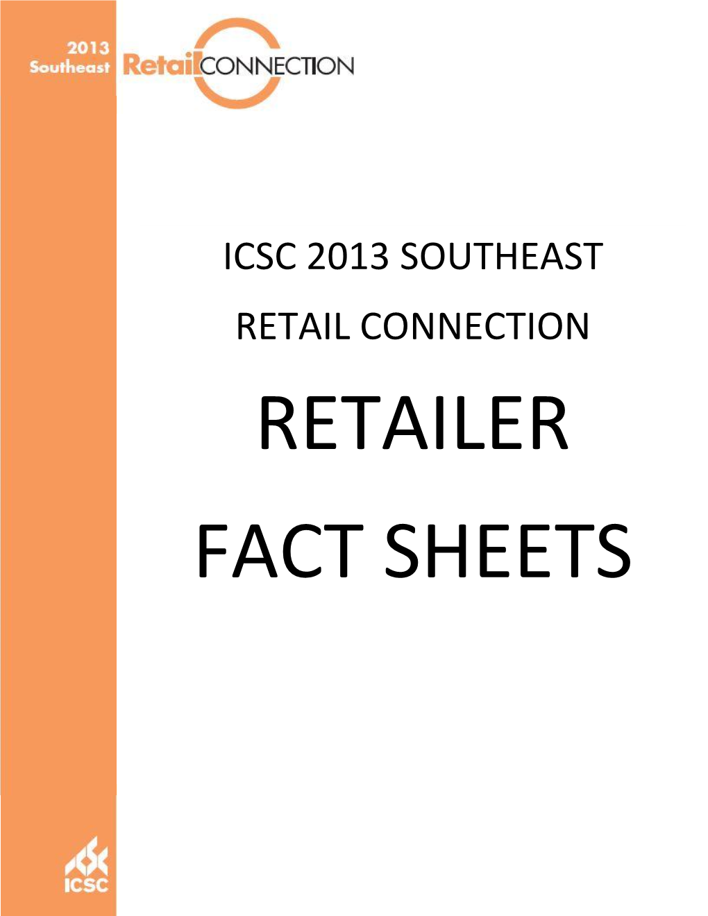 Icsc 2013 Southeast Retail Connection Retailer Fact Sheets