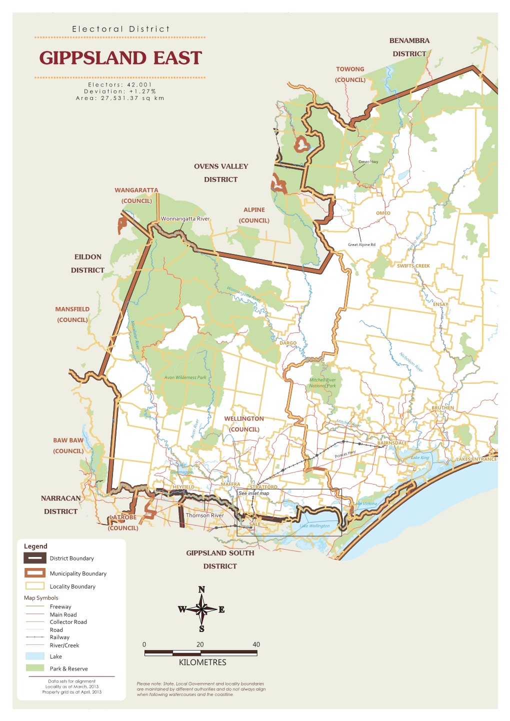 GIPPSLAND EAST DISTRICTDISTRICT TOWONGTOWONG (COUNCIL)(COUNCIL) E L E C T O R S : 4 2 , 0 0 1 D E V I a T I O N : + 1