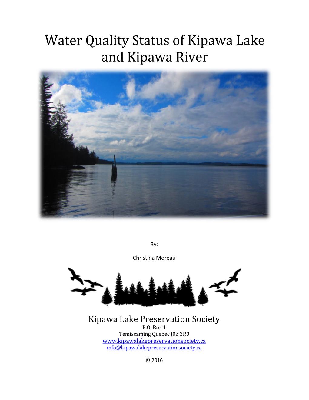 Water Quality Status of Kipawa Lake and Kipawa River