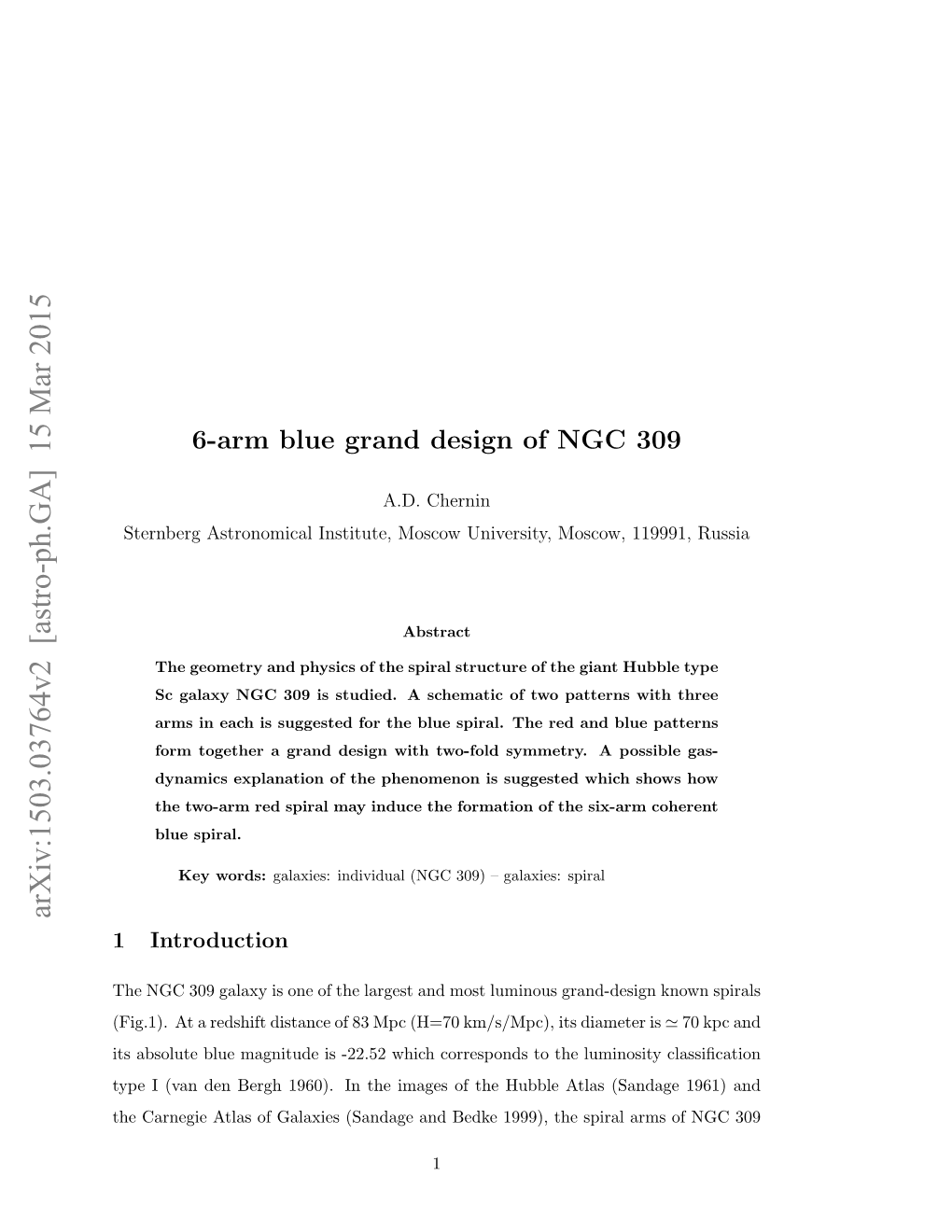 6-Arm Blue Grand Design of NGC 309