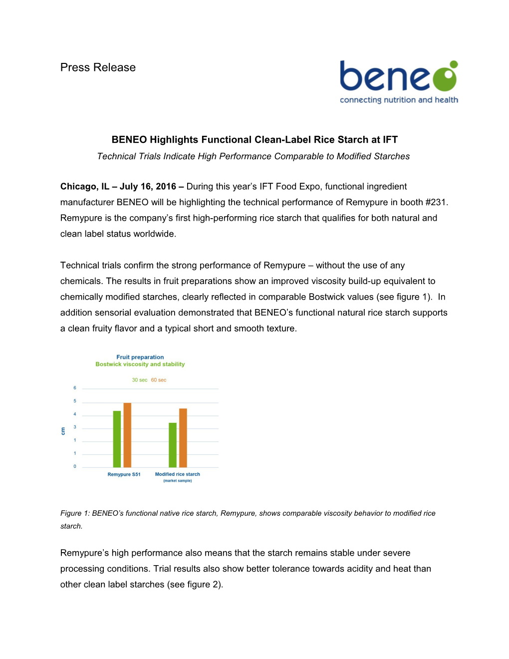 BENEO Highlights Functional Clean-Label Rice Starch at IFT