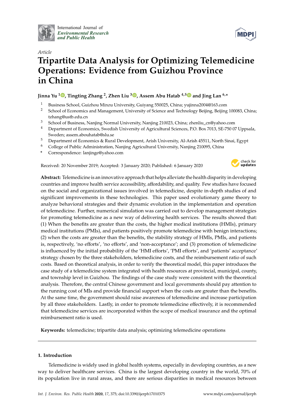 Tripartite Data Analysis for Optimizing Telemedicine Operations: Evidence from Guizhou Province in China