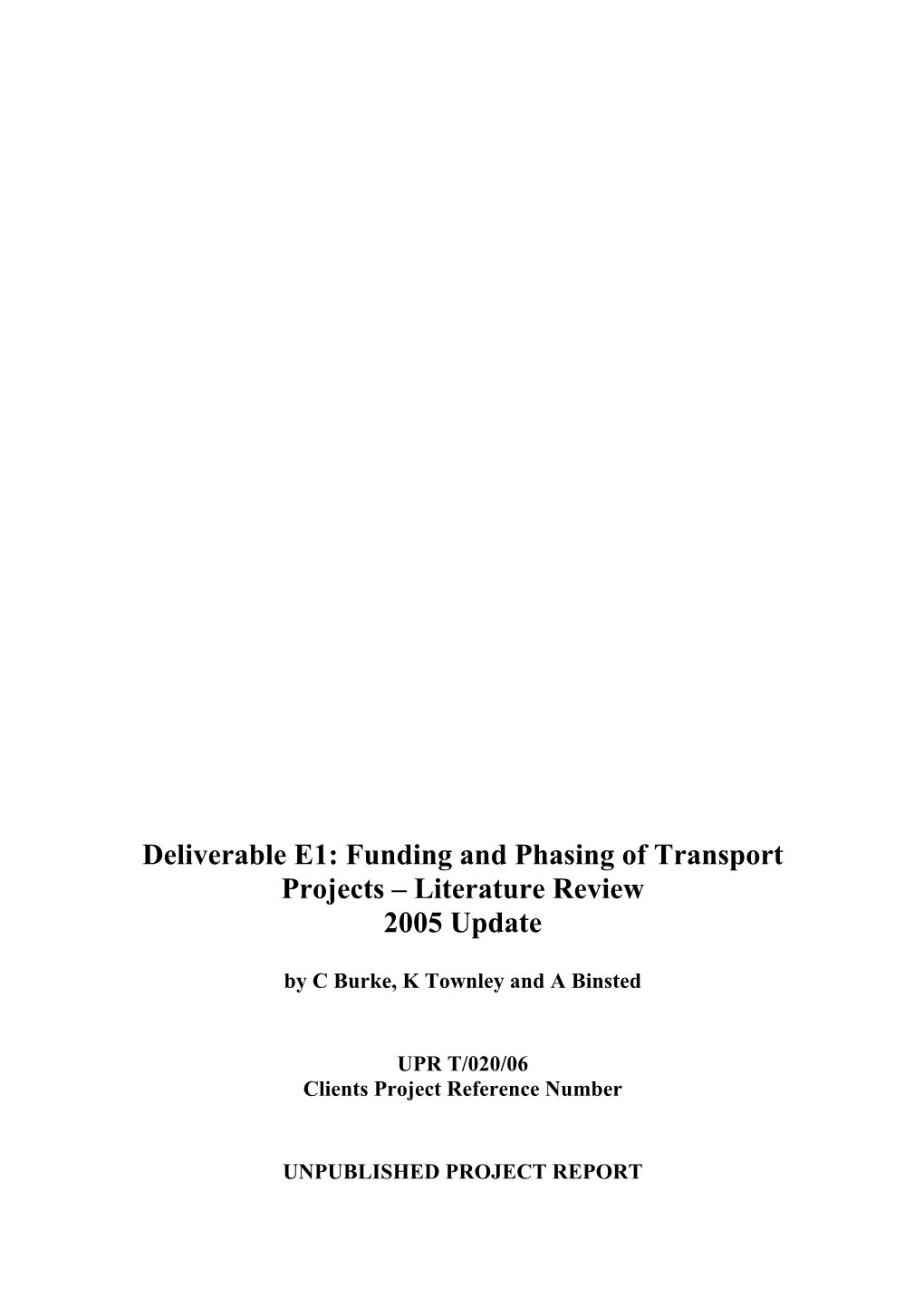 Unpublished Project Report Template 2