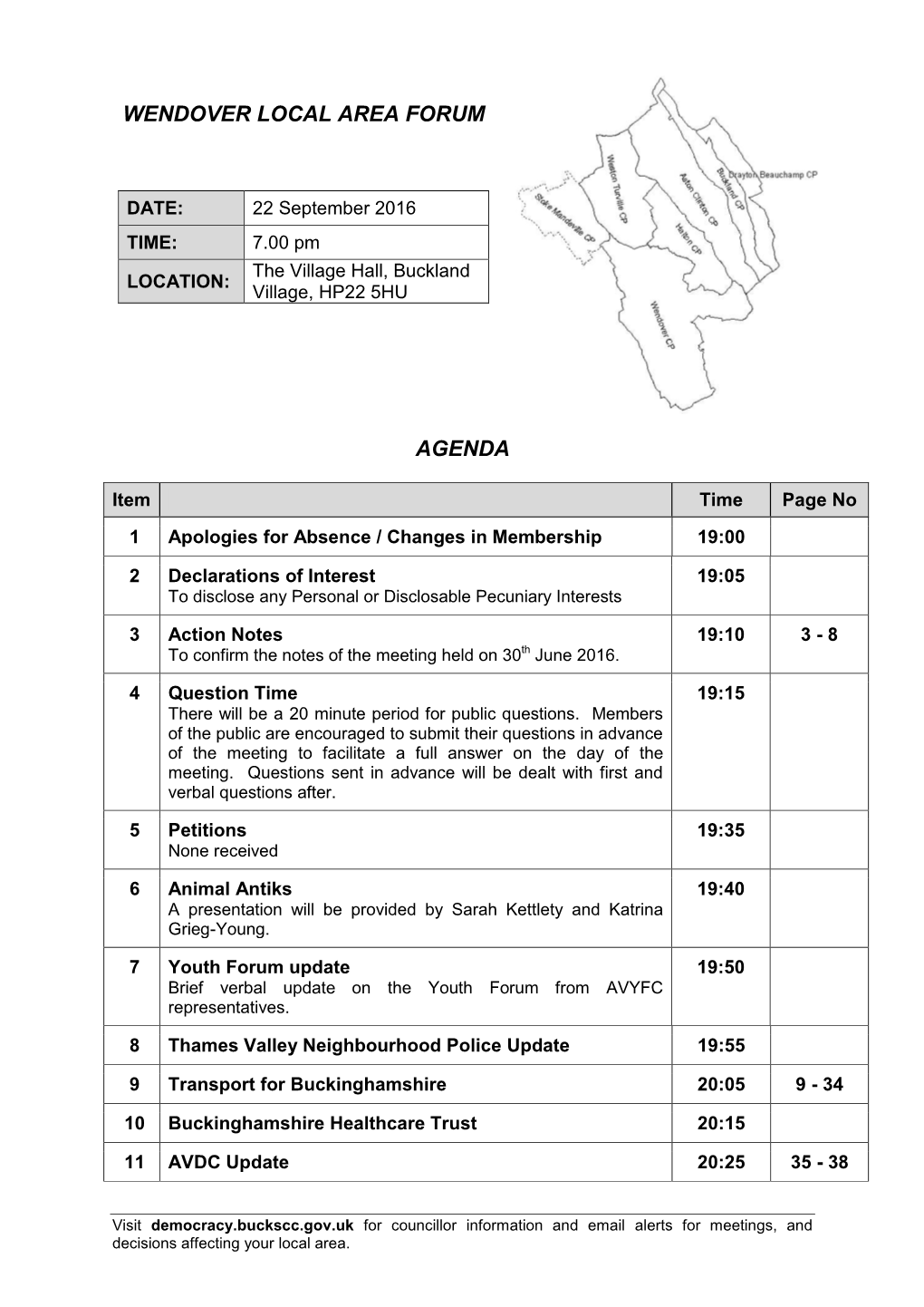 Agenda Frontsheet PDF 48 KB