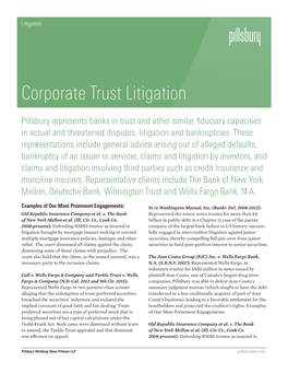 Corporate Trust Litigation