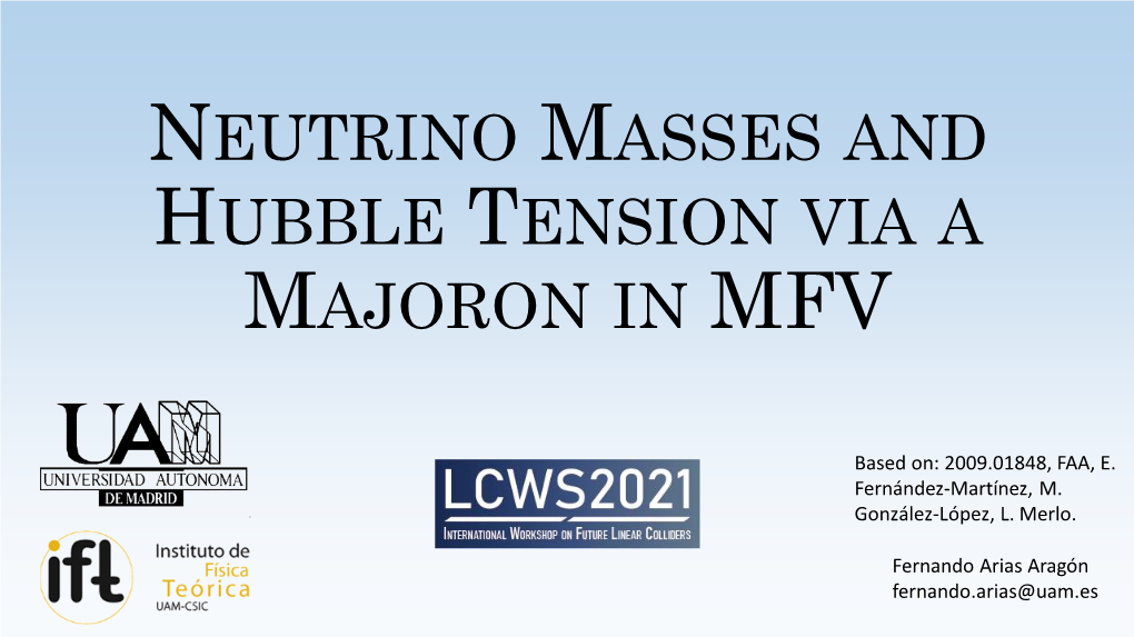 Neutrino Masses and H0 Tension with a Majoron in MFV.Pdf