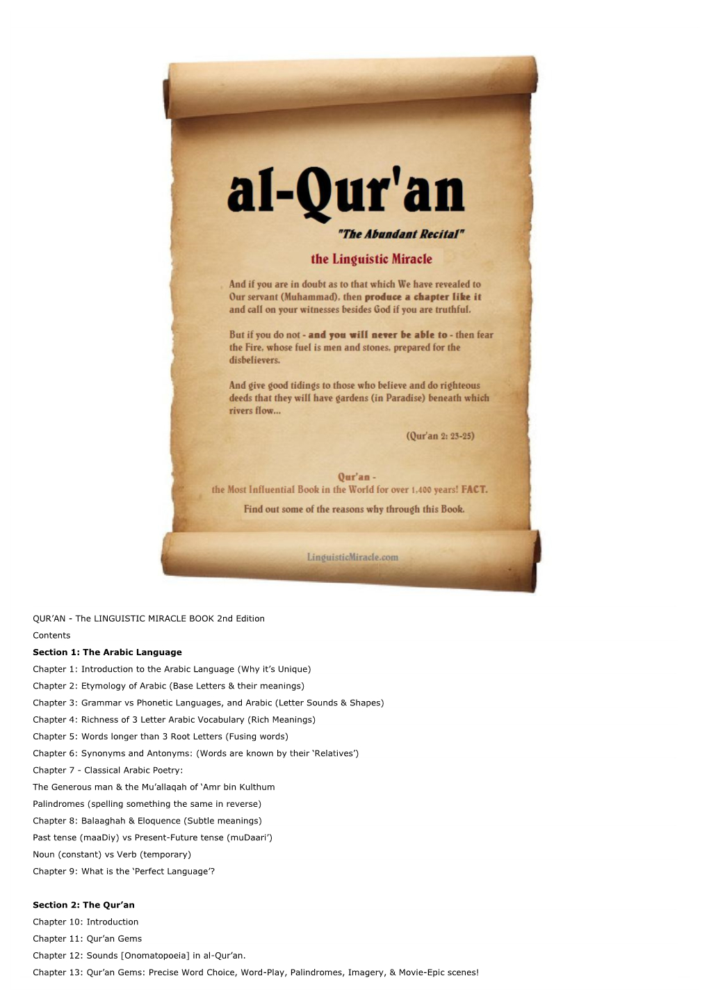 Qur'an's Unique Literary Form