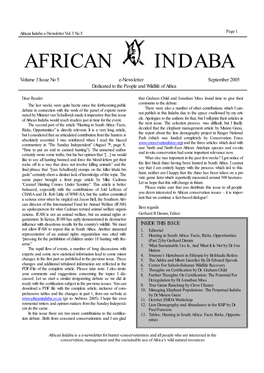 African Indaba Vol 3 #4 of July 2005