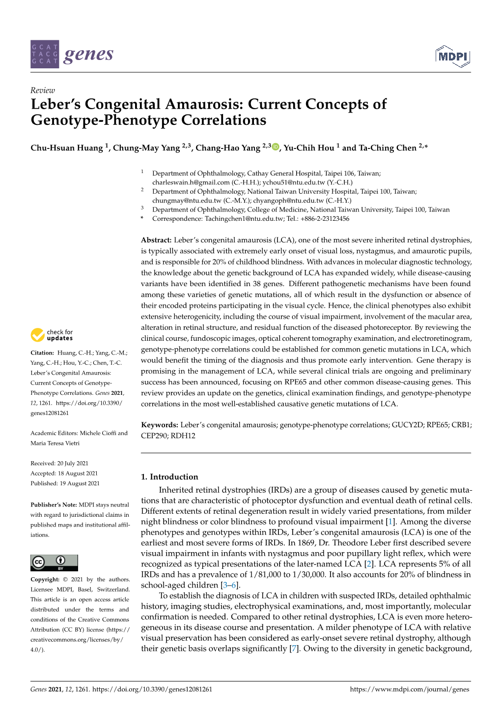 Current Concepts of Genotype-Phenotype Correlations