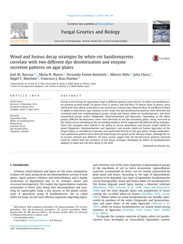 Wood and Humus Decay Strategies by White-Rot Basidiomycetes Correlate with Two Different Dye Decolorization and Enzyme Secretion Patterns on Agar Plates ⇑ José M