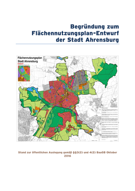 Begründung Zum Flächennutzungsplan-Entwurf Der Stadt Ahrensburg