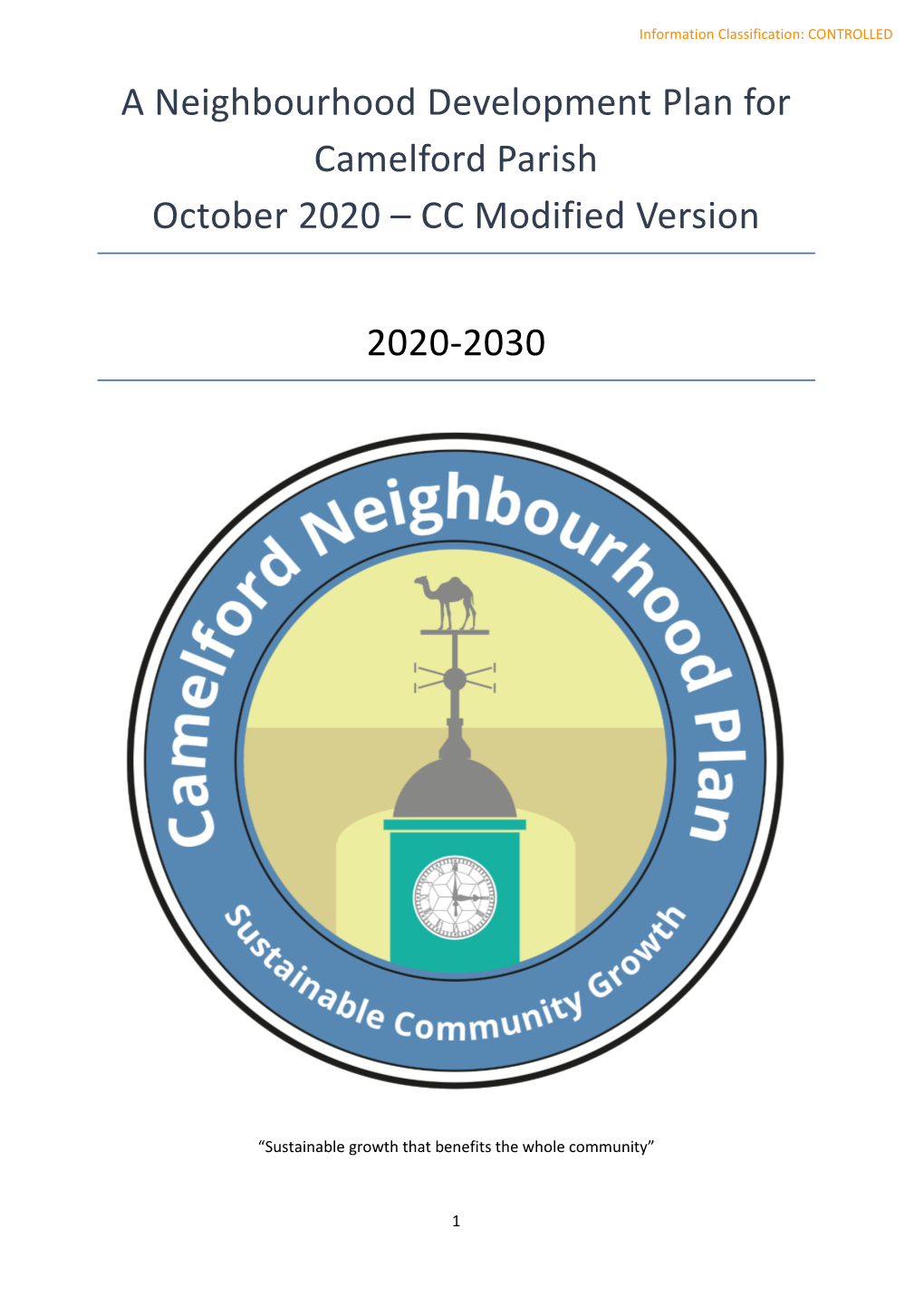 A Neighbourhood Development Plan for Camelford Parish October 2020 – CC Modified Version