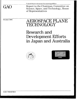NSIAD-92-5 Aerospace Plane Technology Executive Summary