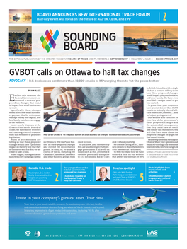 GVBOT Calls on Ottawa to Halt Tax Changes Advocacy | B.C