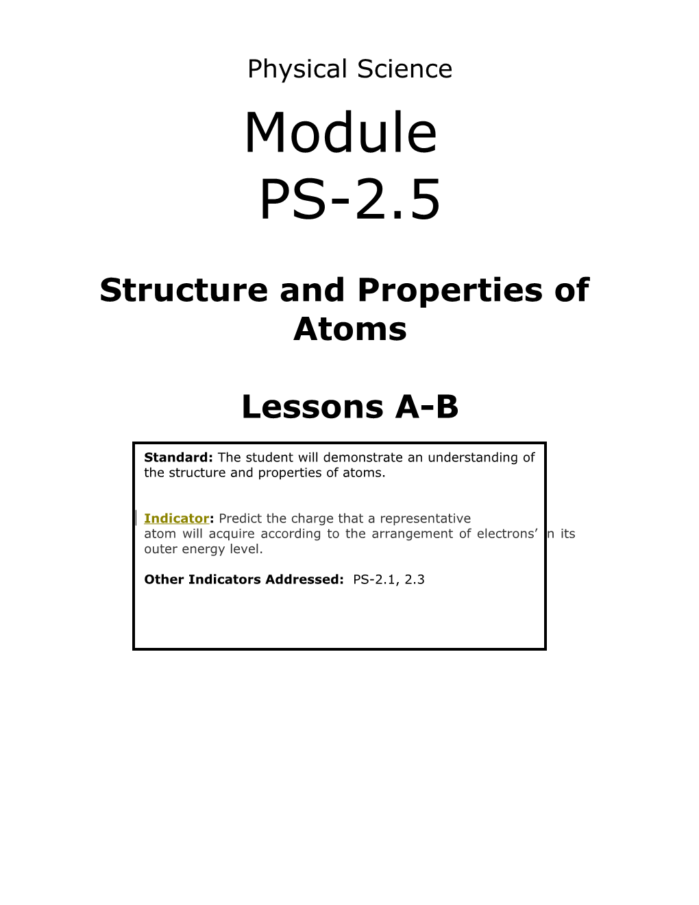 Structure and Properties Of