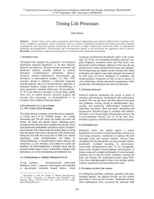 Timing Life Processes