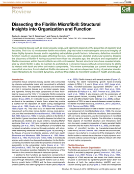 Dissecting the Fibrillin Microfibril: Structural Insights Into Organization and Function