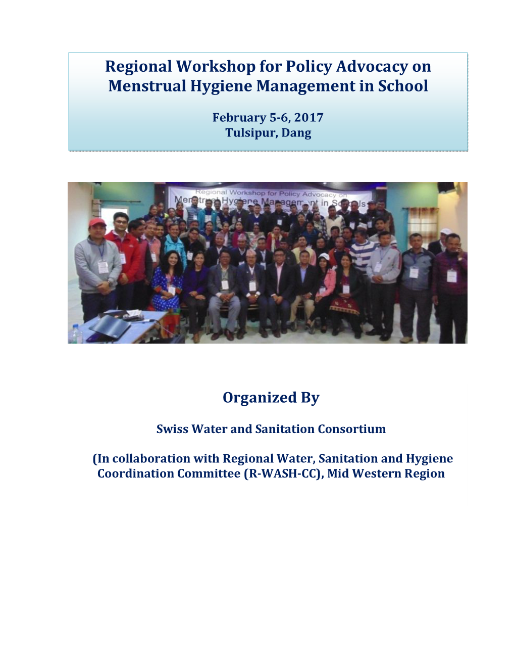 Regional Workshop for Policy Advocacy on Menstrual Hygiene