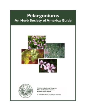 Pelargoniums an Herb Society of America Guide