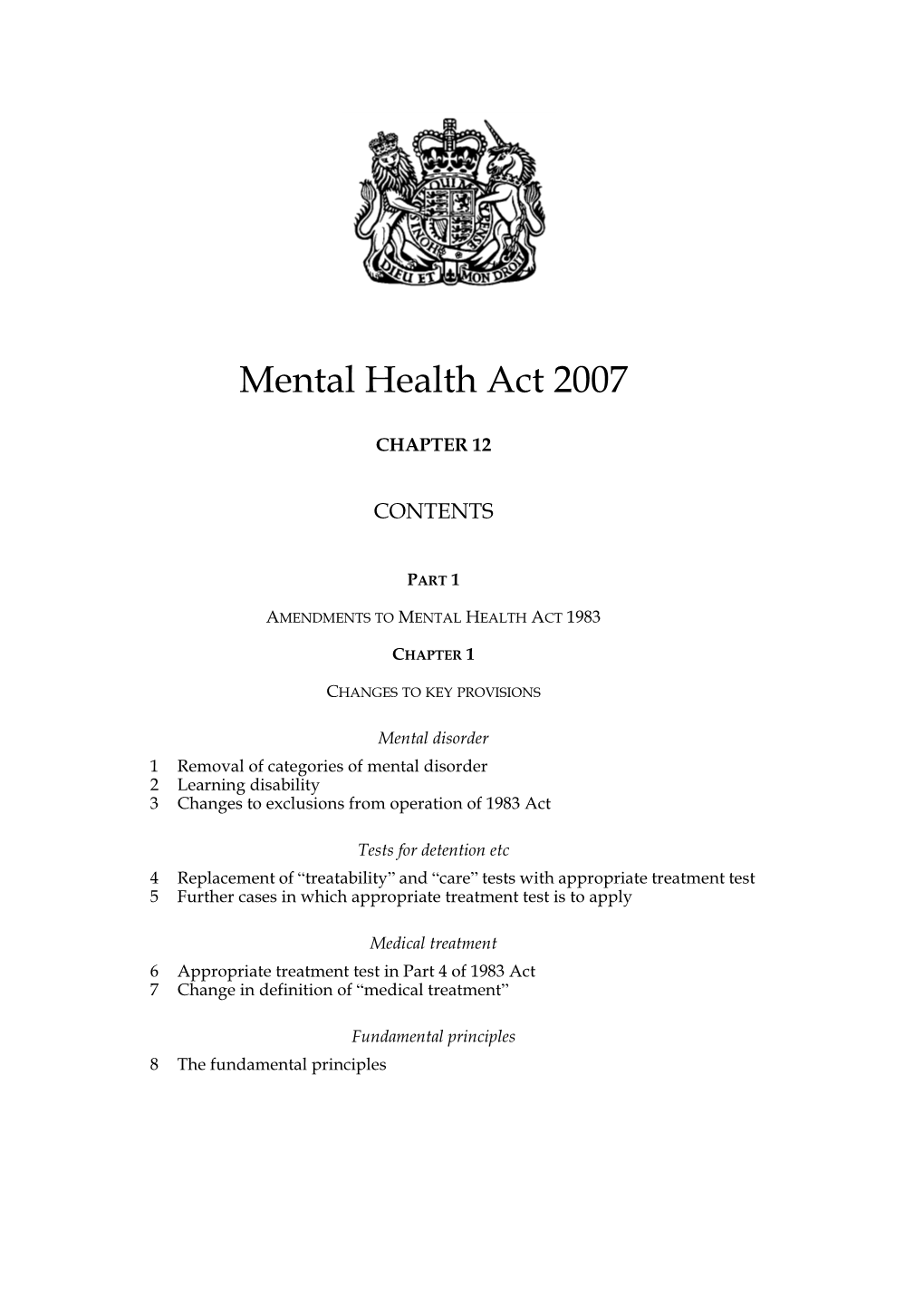 Mental Health Act 2007
