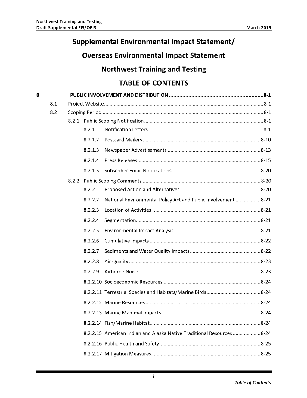 Public Involvement and Distribution