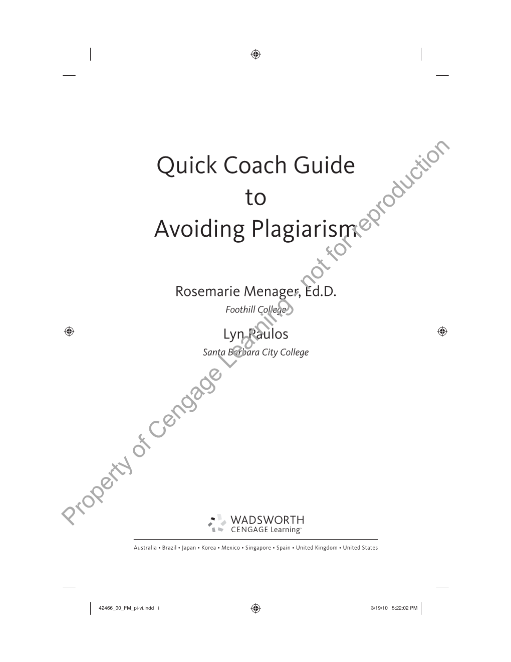 Quick Coach Guide to Avoiding Plagiarism