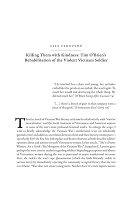 Tim O'brien's Rehabilitation of the Violent Vietnam Soldier