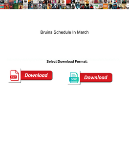 Bruins Schedule in March Camping