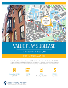 Value Play Sublease