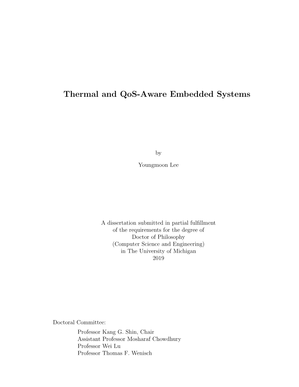 Thermal and Qos-Aware Embedded Systems