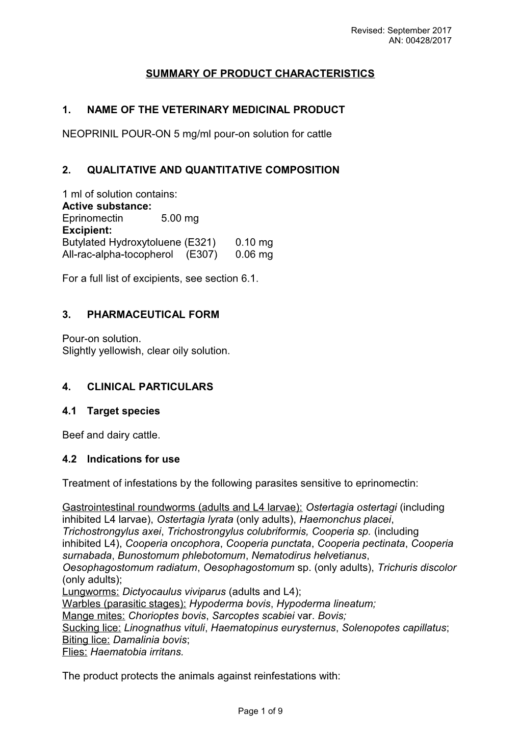 1. Name of the Veterinary Medicinal Product s8