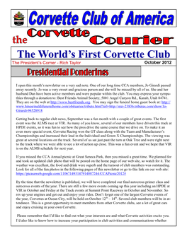 The World's First Corvette Club