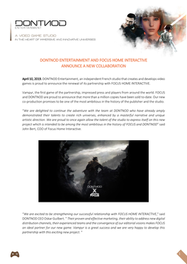 Dontnod Entertainment and Focus Home Interactive Announce a New Collaboration