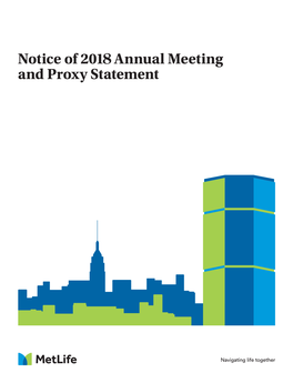 Metlife Proxy Statement 2018