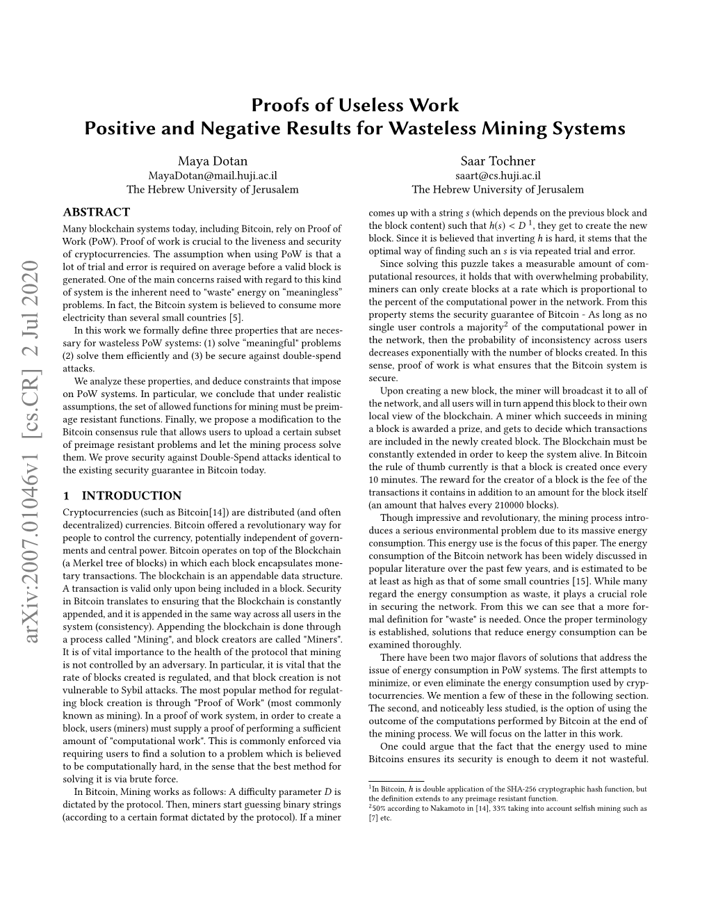 Proofs of Useless Work Positive and Negative Results for Wasteless Mining Systems