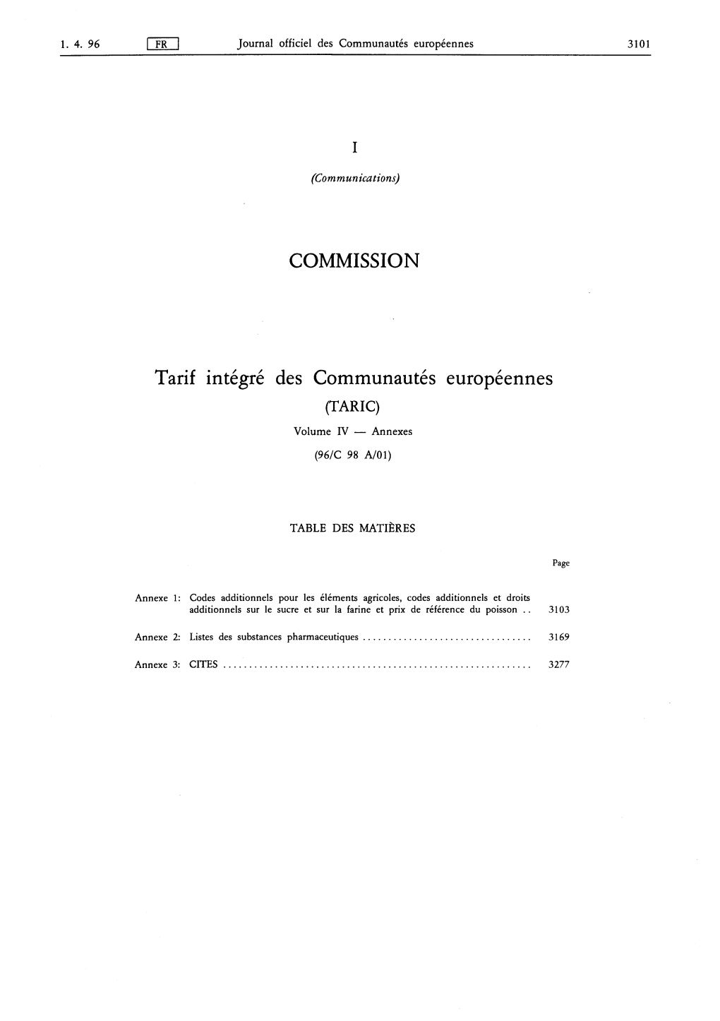 Tarif Intégré Des Communautés Européennes (TARIC)