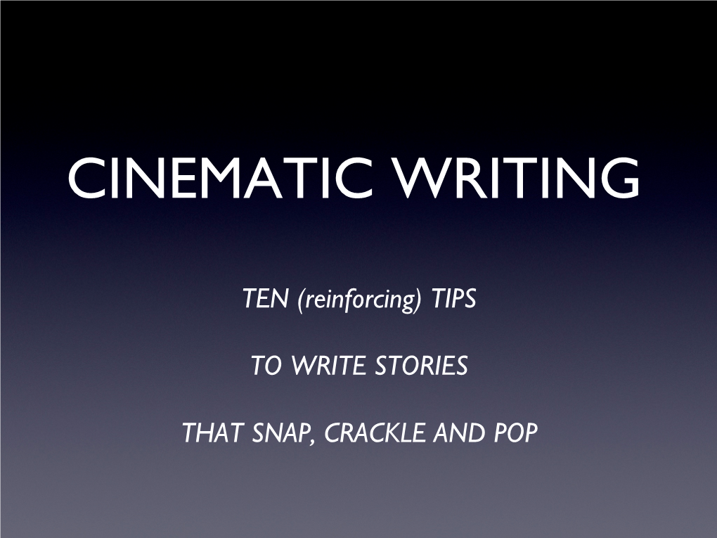 Cinematic Writing