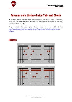 Adventure of a Lifetime Guitar Tabs and Chords Chords